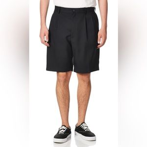 PGA TOUR Men's Double Pleat Golf Short with Active Waistband Onyx Black Size 40